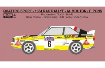 Decal – Audi Quattro Sport - 1984 RAC Rallye Mouton / Pons